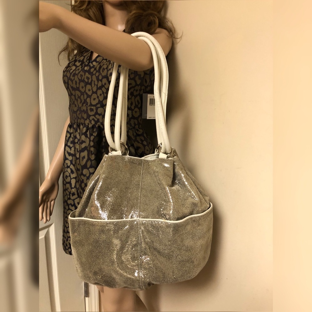 Kooba Cassandra Draw Top String Metallic Xl Bucket - image 1